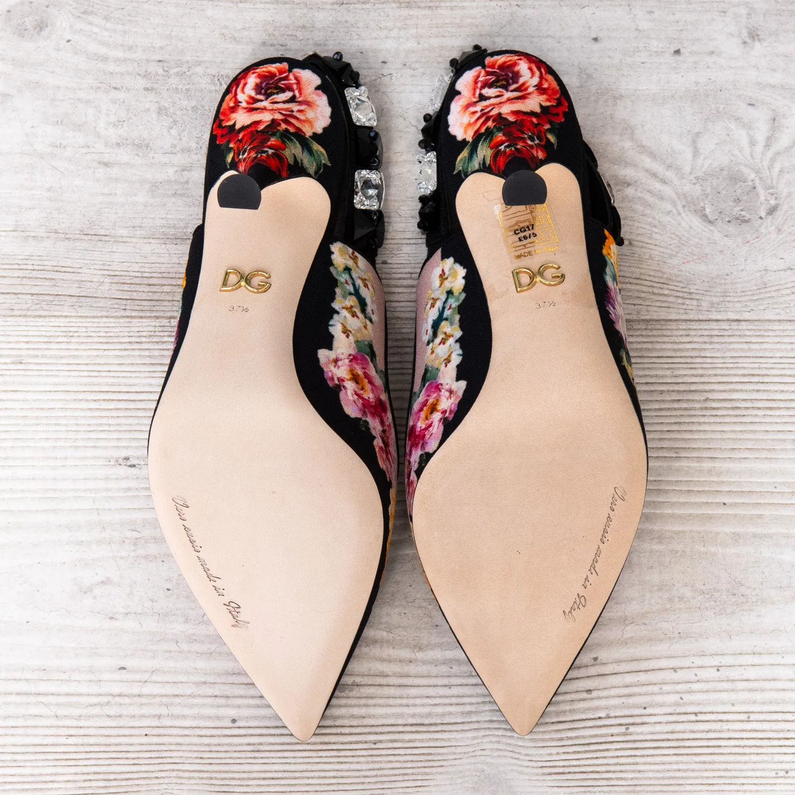Dolce And Gabbana Floral Print Sling Back Sandals