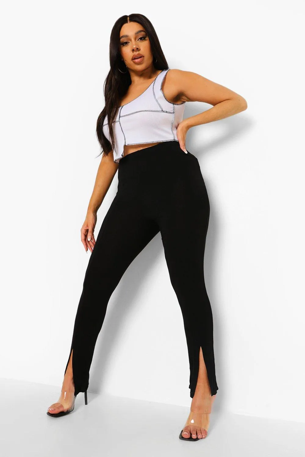 Plus Front Split Leggings